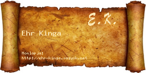 Ehr Kinga névjegykártya